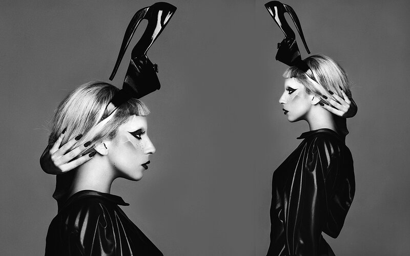 Woman with High Heels on Head — Black