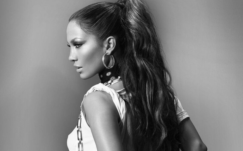 woman with high ponytail