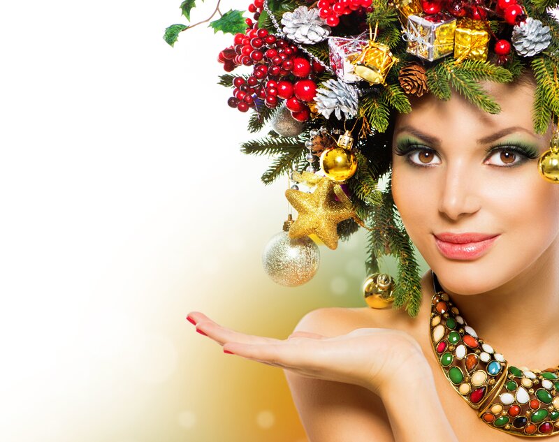 Woman with Holiday Crown — Green