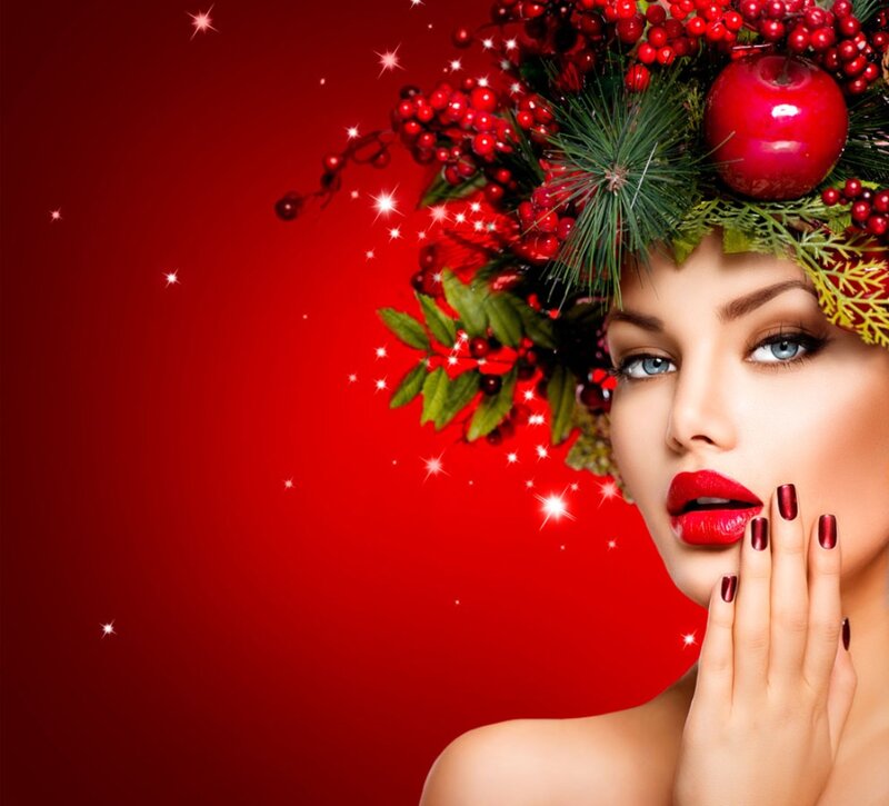 Woman with Holiday Crown — Red, Festive