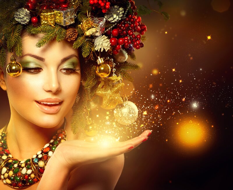 Woman with Holiday Crown