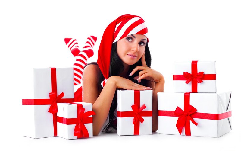 woman with holiday gifts