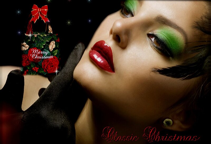Woman with Holiday Makeup