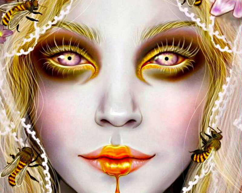 Woman with Honey Dripping