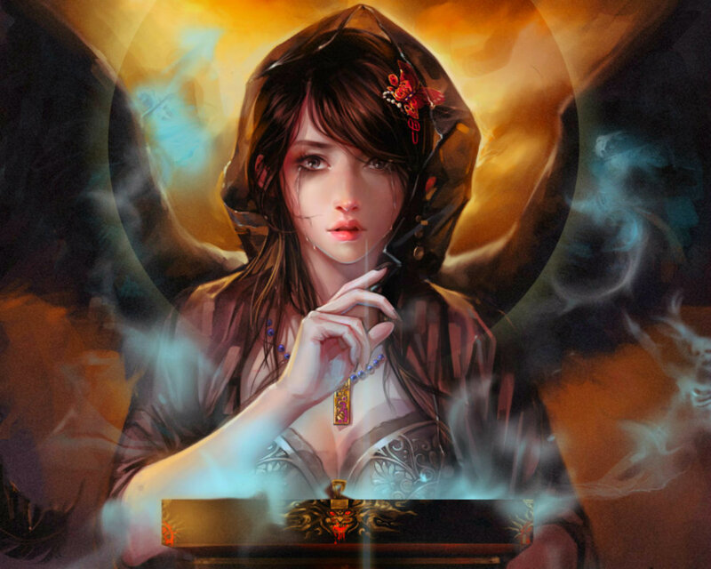 Woman with Hood and Wings