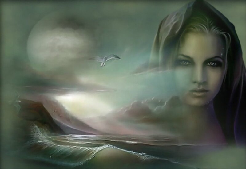 Woman with Hooded Face — Green