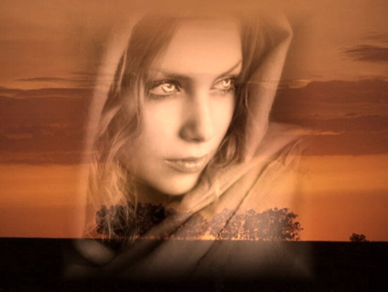 Woman with Hooded Face — Orange