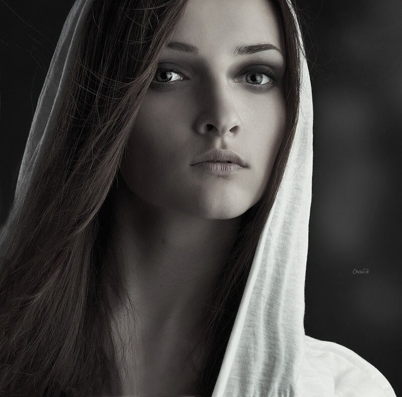 Woman with Hooded Garment