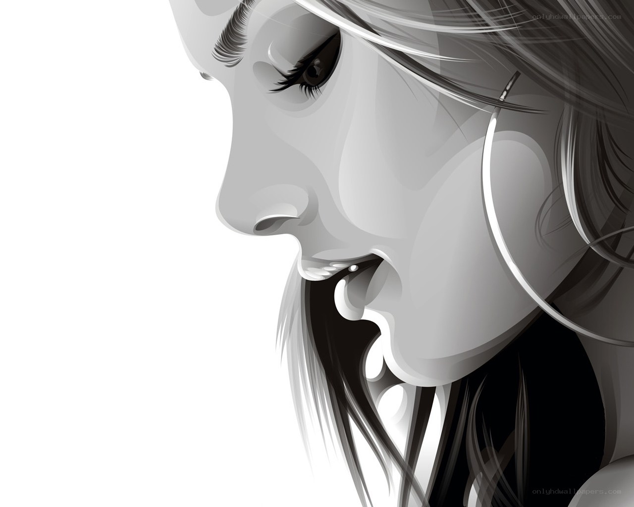 woman with hoop earring