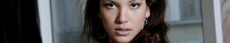 woman with hoop earrings