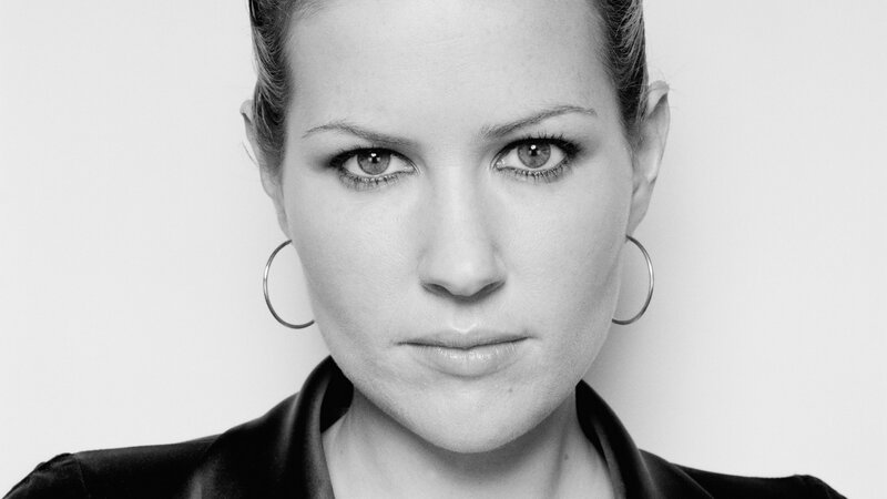 woman with hoop earrings