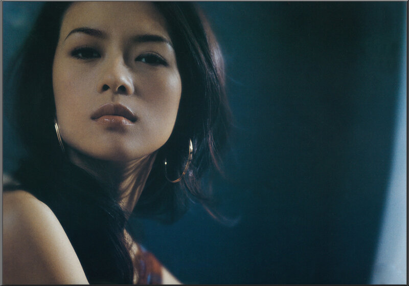 Woman with Hoop Earrings — Blue