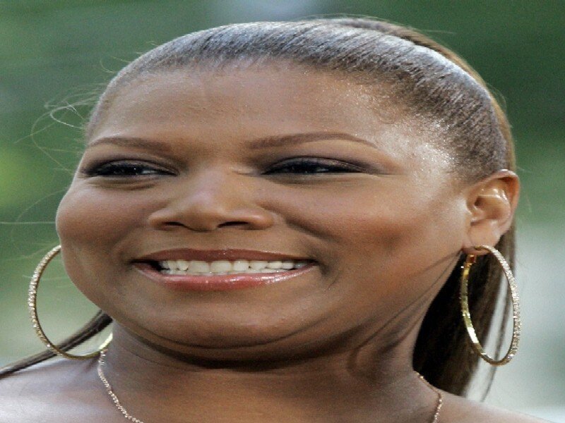 Woman with Hoop Earrings — Brown, Happy