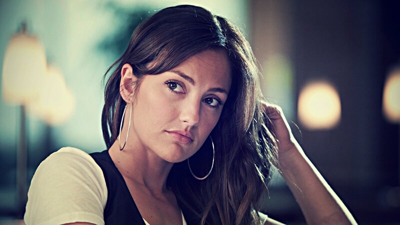 Woman with Hoop Earrings — Brown, Serious