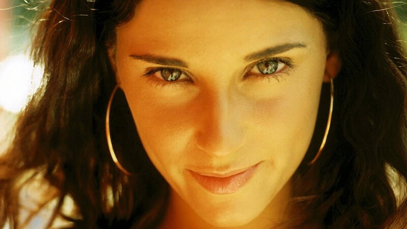 Woman with Hoop Earrings — Gold, Warm
