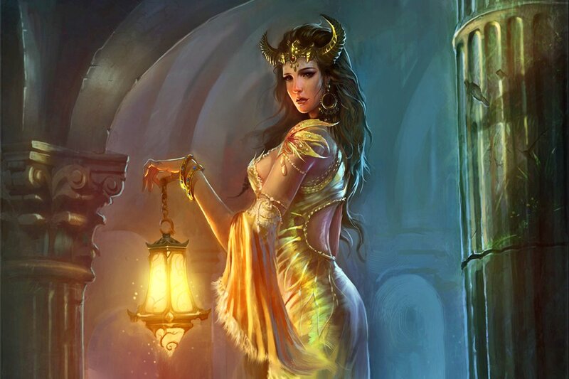 Woman with Horned Crown