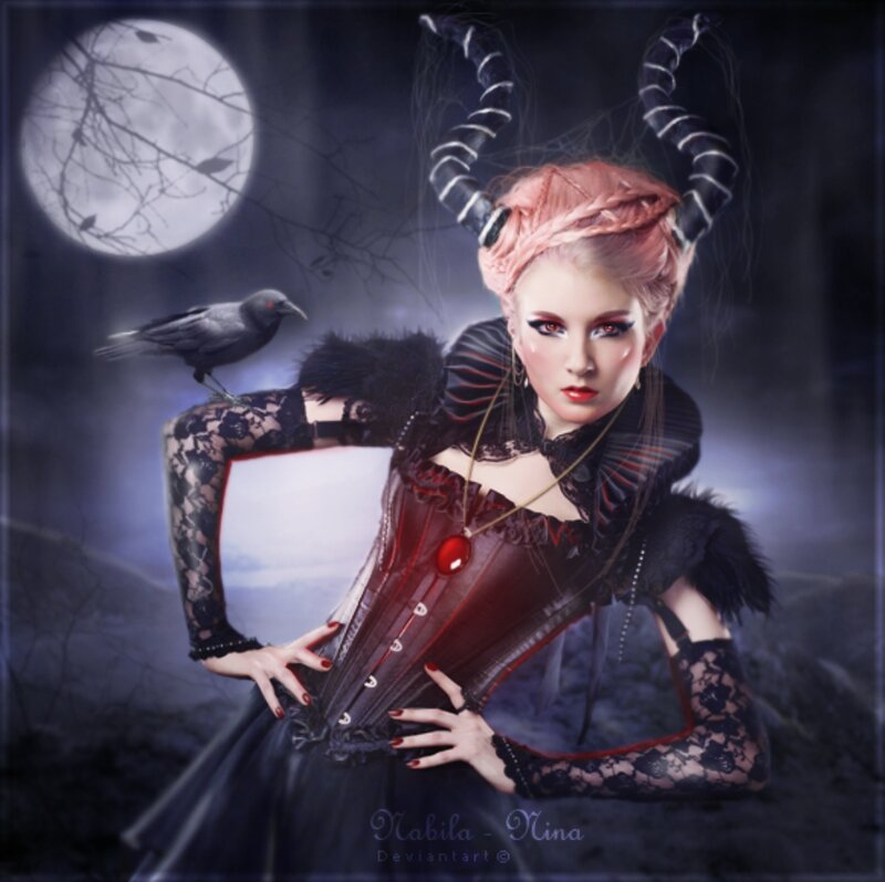 Woman with Horns and Corset