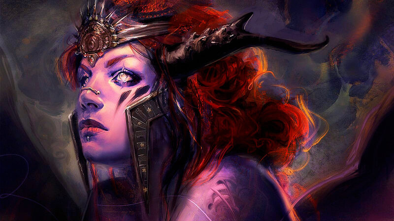 Woman with Horns and Crown