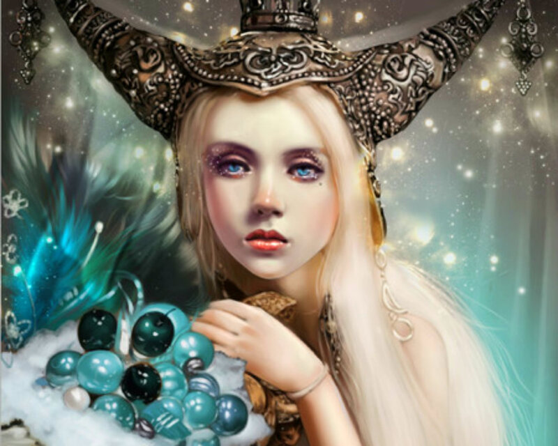 Woman with Horns and Gems