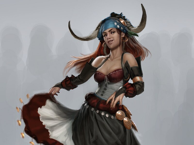 Woman with Horns Dancing