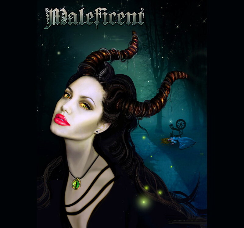 Woman with Horns in Forest — Black, Dramatic, Mystical