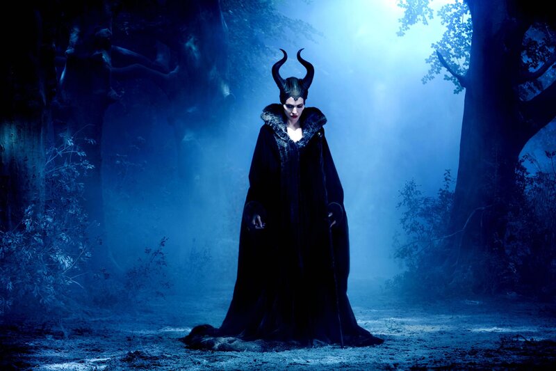 Woman with Horns in Forest — Blue