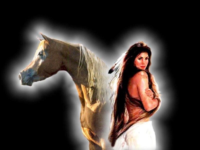 Woman with Horse — Black