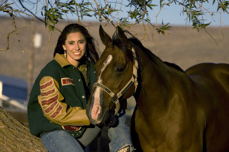Woman with Horse — Brown, Calm, Afternoon, Photograph, Tree