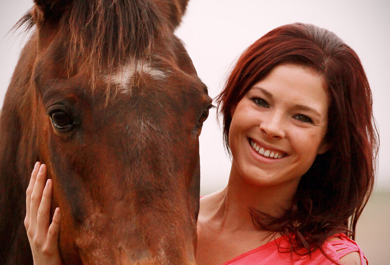 Woman with Horse — Brown, Calm, Photograph, Hand