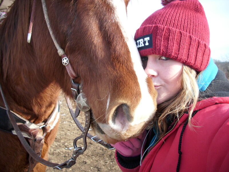 Woman with Horse — Brown, Calm, Winter