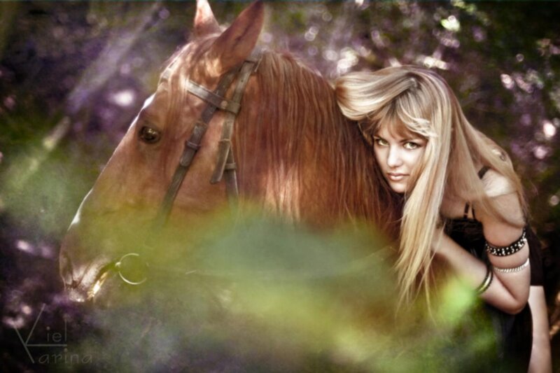 Woman with Horse — Brown, Dramatic, Afternoon