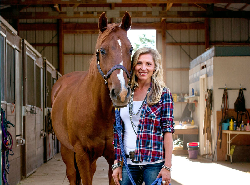 Woman with Horse — Brown, Friendly, Afternoon