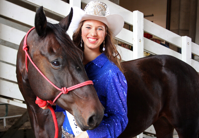 Woman with Horse — Brown, Happy