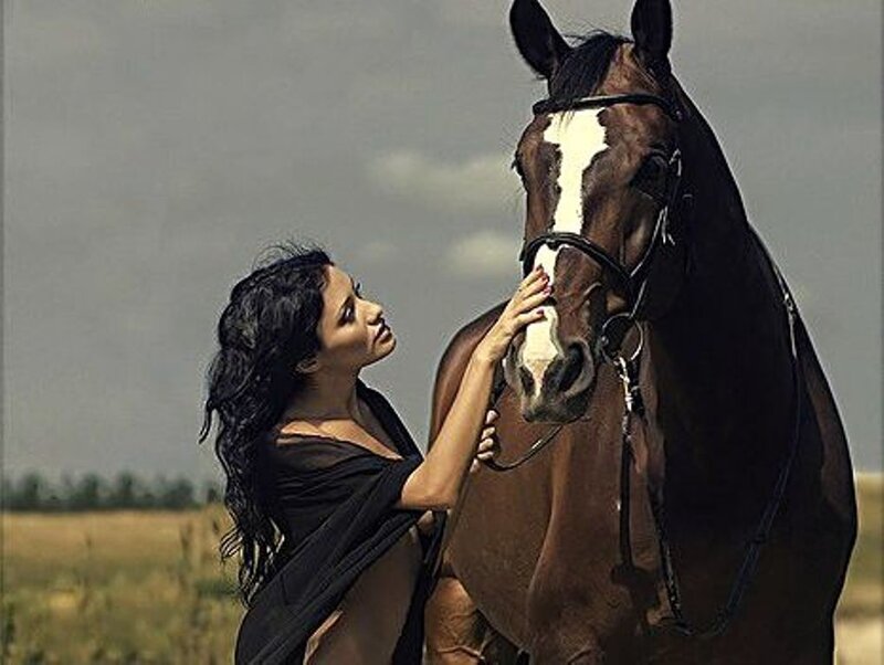 Woman with Horse — Brown