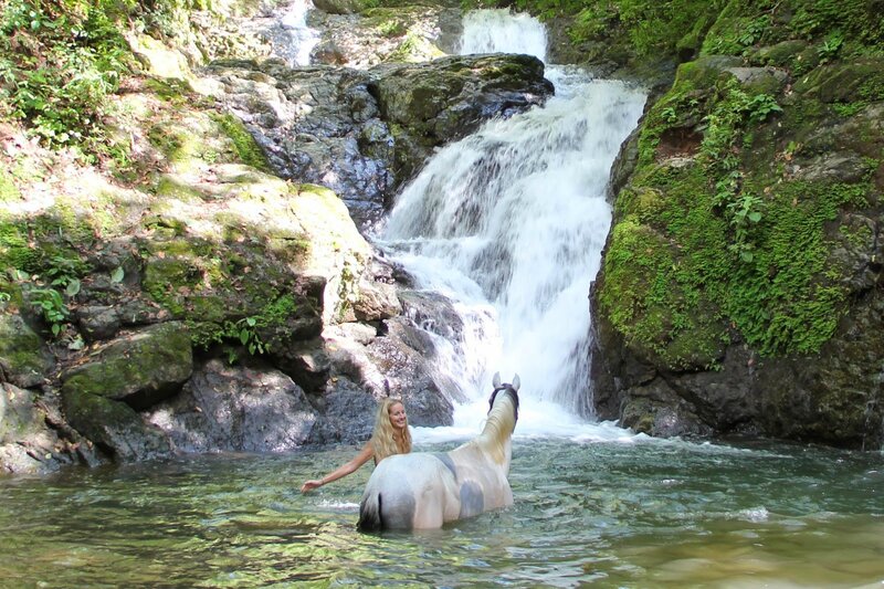 Woman with Horse in Water — Green, Serene