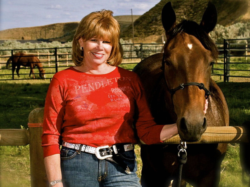 Woman with Horse — Red, Calm
