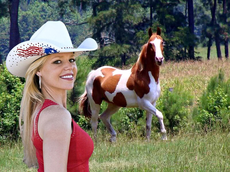 Woman with Horse — Red