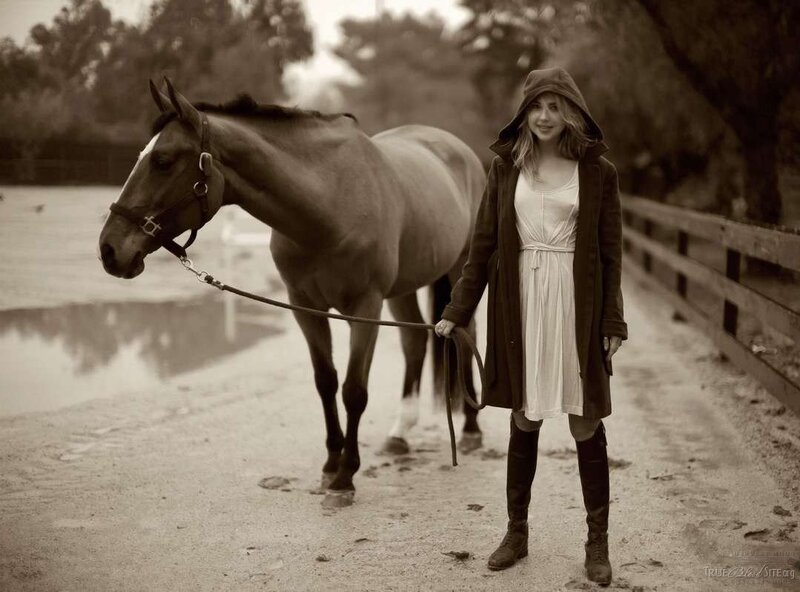 Woman with Horse — Sepia