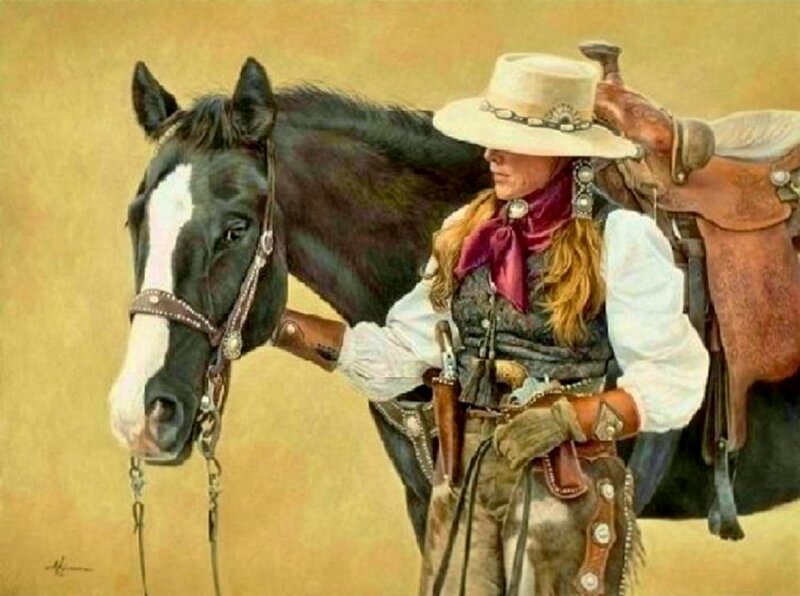Woman with Horse — Tan