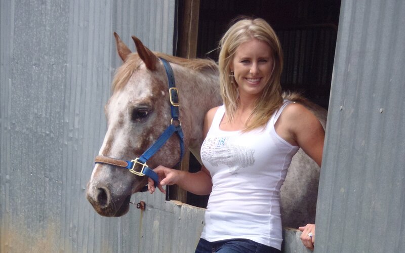 Woman with Horse — White, Friendly