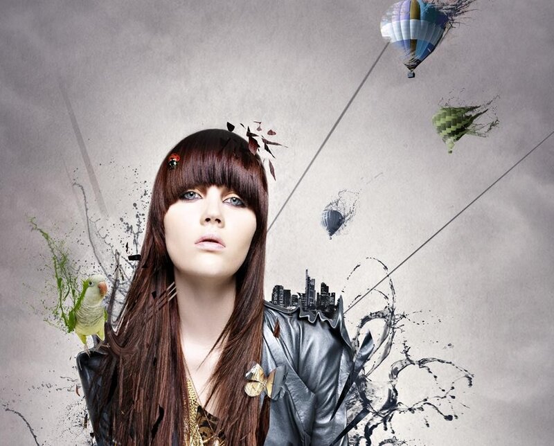 woman with hot air balloons