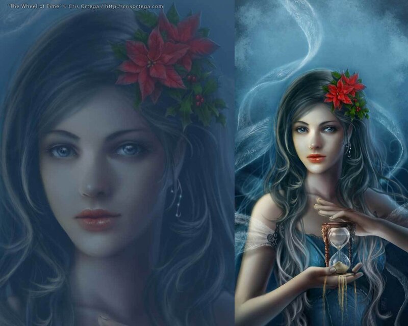 Woman with Hourglass — Blue