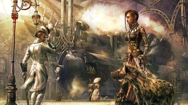 Woman with Hyena in Train Station