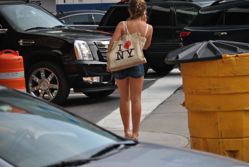 Woman with I Love NY bag