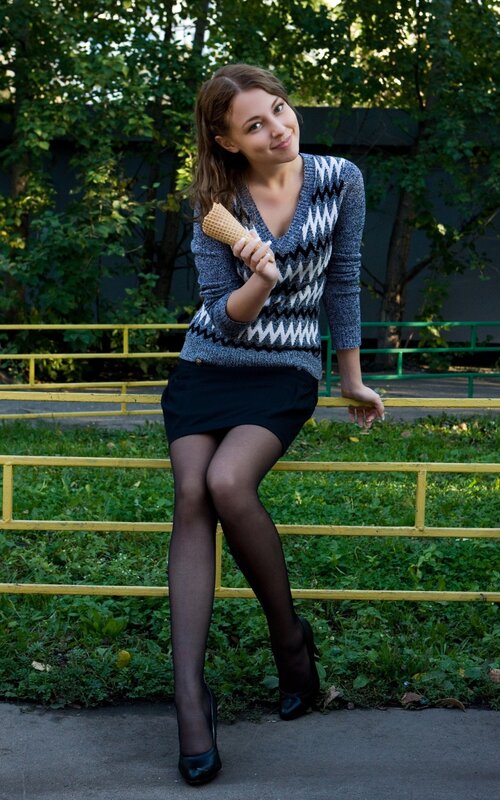 Woman with ice cream cone