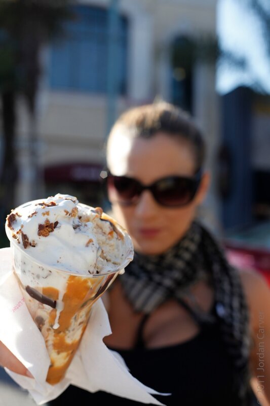 woman with ice cream cone