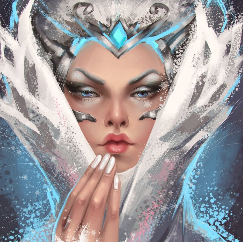 Woman with Ice Crown — Blue, Dramatic, Winter