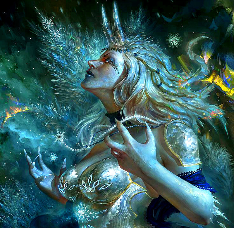 Woman with Ice Crown — Blue