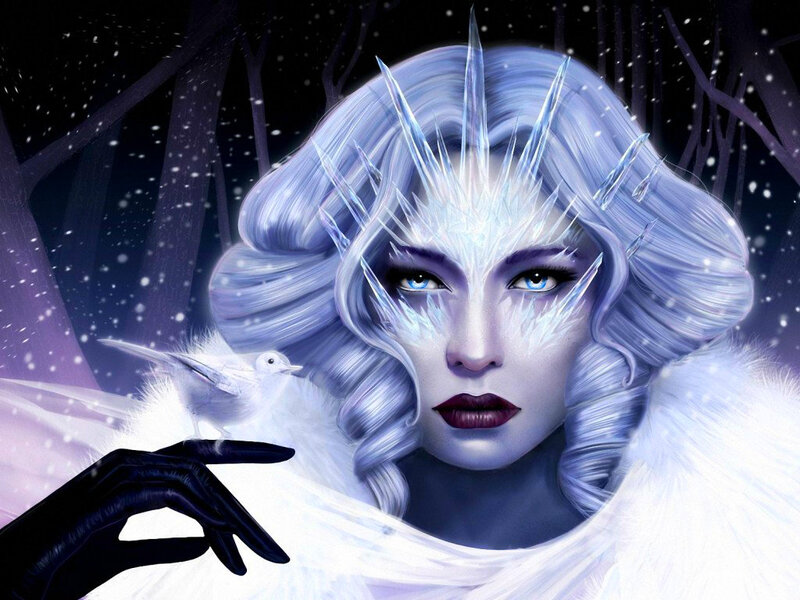 Woman with Ice Crown — White, Dramatic