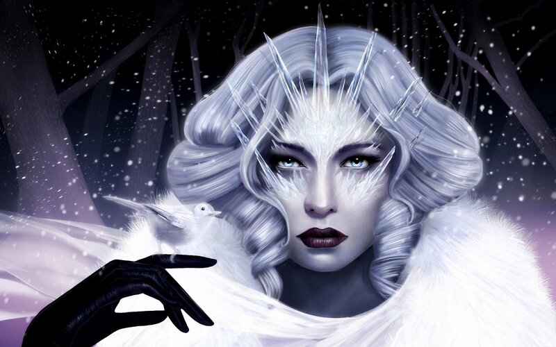 Woman with Ice Crown — White, Dramatic, Winter